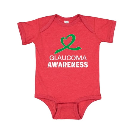 

Inktastic Glaucoma Awareness Green Heart Ribbon Gift Baby Boy or Baby Girl Bodysuit