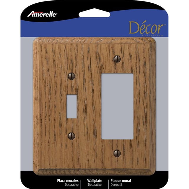 Plato de pared Amerelle Contemporary de madera marrón Toggle 1 Gang