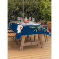 thumbnail image 3 of Outdoor Tablecloth with Umbrella Hole for Patio/Picnic/Party/Camping, Navy Blue Cute Bunnies Waterproof Table Cloth Rectangle Table Cover Washable, Farmhouse Rustic Floral Botanical (60"x 84"), 3 of 8