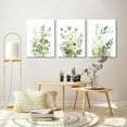 thumbnail image 2 of Boho Floral Canvas Wall Art Set of 3, Sage Green Wildflower Botanical Wall Decor Painting, Minimalist Watercolor Flowers Posters Prints for Bedroom Bathroom Living Room 16x24 In Framed, 2 of 5