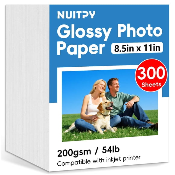 Papel fotográfico NUITPY 300 hojas brillante 8.5" x 11" 200 g/m²