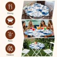 thumbnail image 6 of Blue Floral Spring Round Tablecloth 36-44 Inch Round Fitted Table Cloth with Elastic Edge, Vintage Botanical Blossom Flower Waterproof Table Cover Protector for Outdoor Picnic Party Dining, 6 of 6