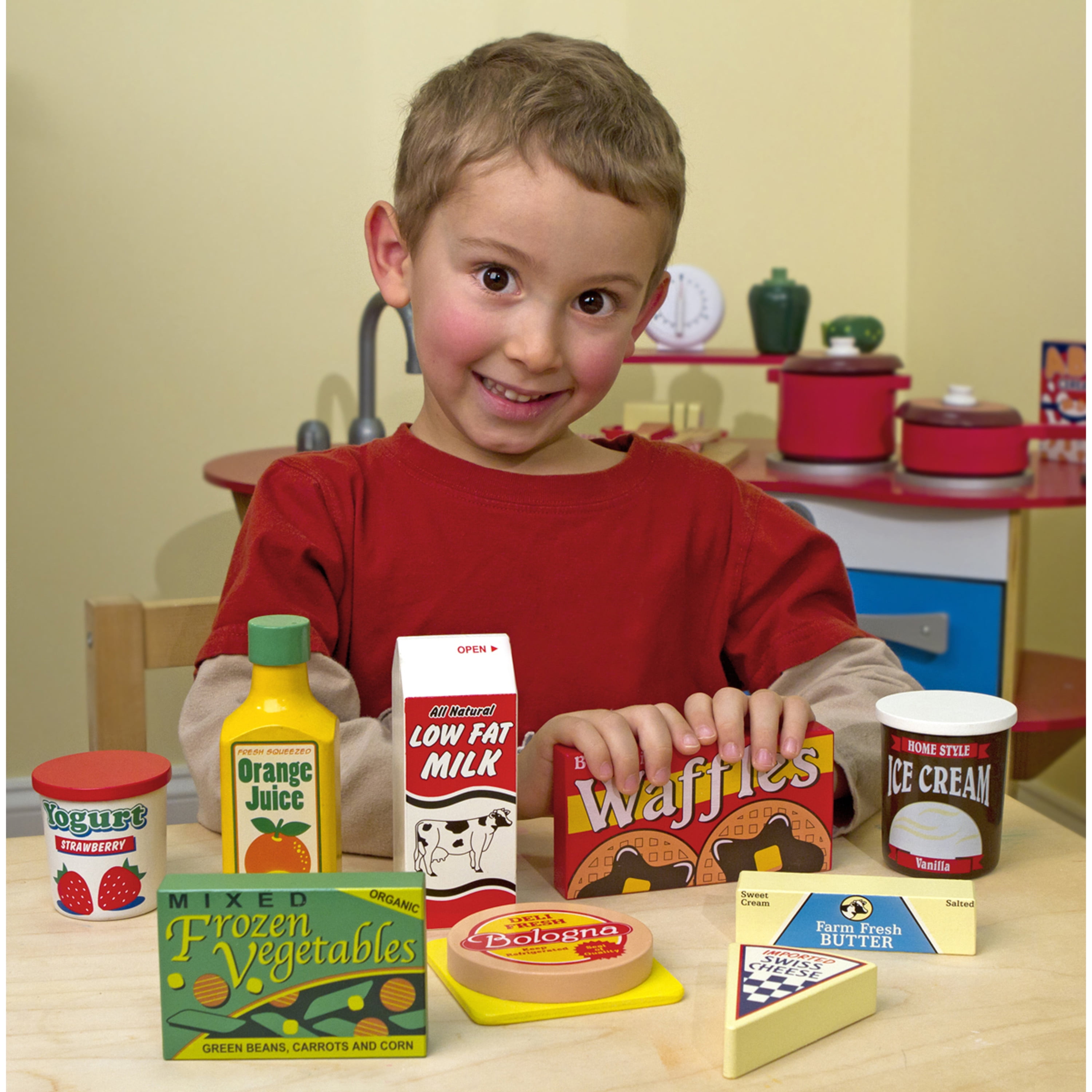 melissa and doug wooden fridge food