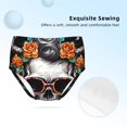 Cauagu Flower Horn Skull A Print Brief Underwear Stretch Cotton Panties