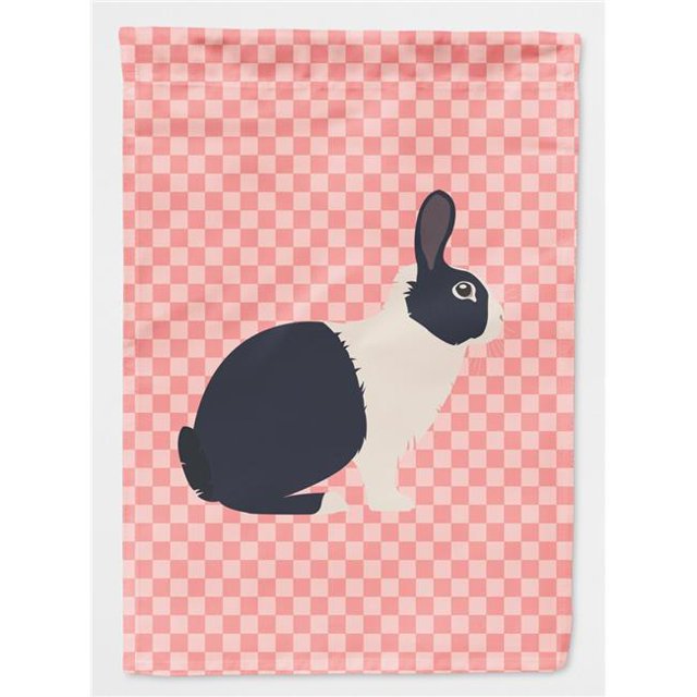 Carolines Treasures BB7958GF Dutch Rabbit Pink Check Garden Flag