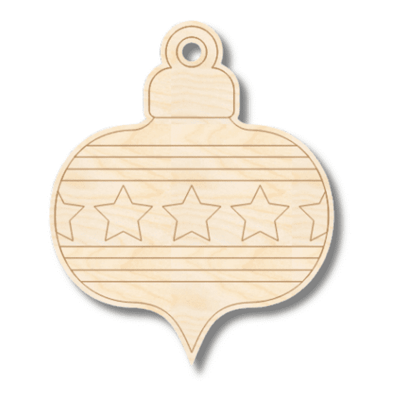 Unfinished Wood Etched Christmas Ornament Shape 18" / 1/8"