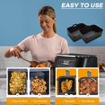 thumbnail image 2 of GHSDFBB 2 Pack Doublures en Silicone pour Friteuse Ninja Foodi DZ201/DZ401 8QT, Doublures Réutilisables pour Friteuse Ninja Dual, Accessoires de Friteuse Ninja Dual Remplacement de Parchemin Jetable, 2 of 7