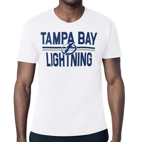 Men's Starter White Tampa Bay Lightning Mesh Look Team Name T-Shirt