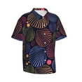 thumbnail image 2 of Kll Men'S Hawaiian Shirt Short Sleeve Button Down Beach Shirts-Colorful Shells, 2 of 8