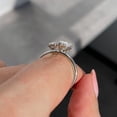 thumbnail image 2 of solitaire jewels Pear Moissanite Toi Et Moi Engagement Ring For Women, 14K White Gold, 2 of 7