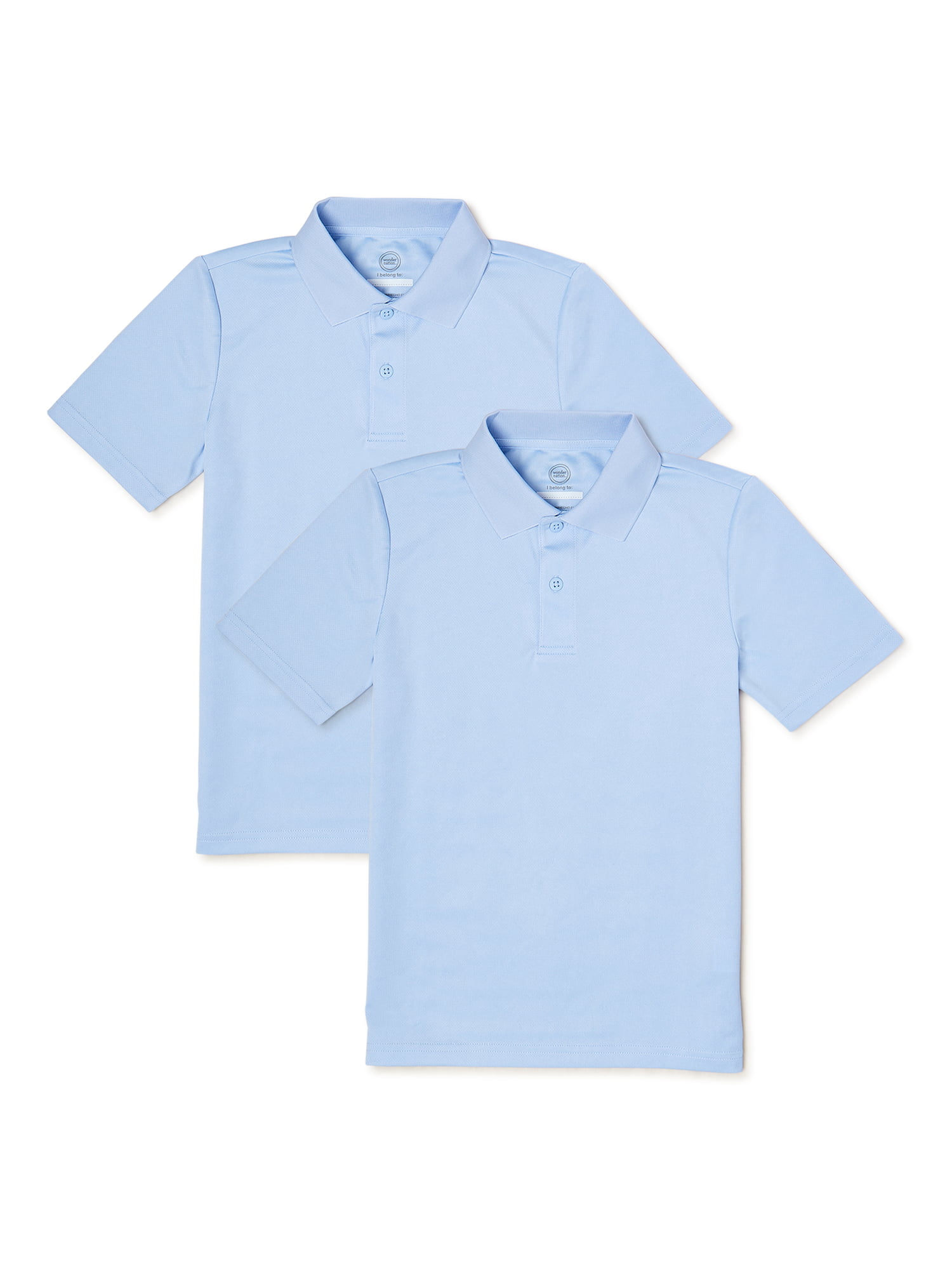 Bienzoe Boys School Uniform Breathable Short Sleeve Polo 2pcs Pack 