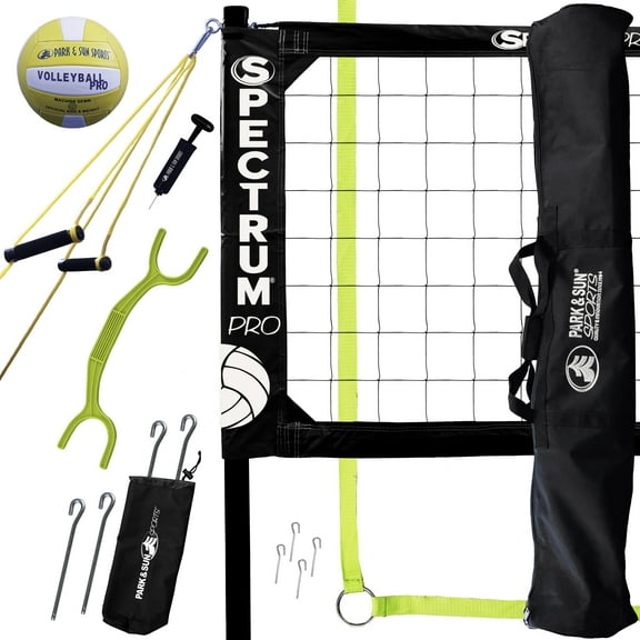 Park & Sun Spectrum PRO Volleyball Net – Professional Adjustable Outdoor Set for Beach, Grass, Backyard