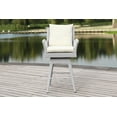 thumbnail image 2 of SAFAVIEH Hayes Outdoor Patio Counter Stool with Pillow and Cushion, Grey/Beige, 2 of 5