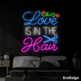 thumbnail image 3 of Craftnamesign Love Is In The Hair LED Neon Sign, Hair Salon Beauty Decor, 3 of 4