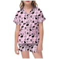 thumbnail image 1 of MIASHUI Ensemble de Pyjama de Pâques 2 Pcs Garçon Fille Haut à Manches Courtes et Pantalon Tenue de Nuit, Rose, 2-3 Ans, 1 of 5