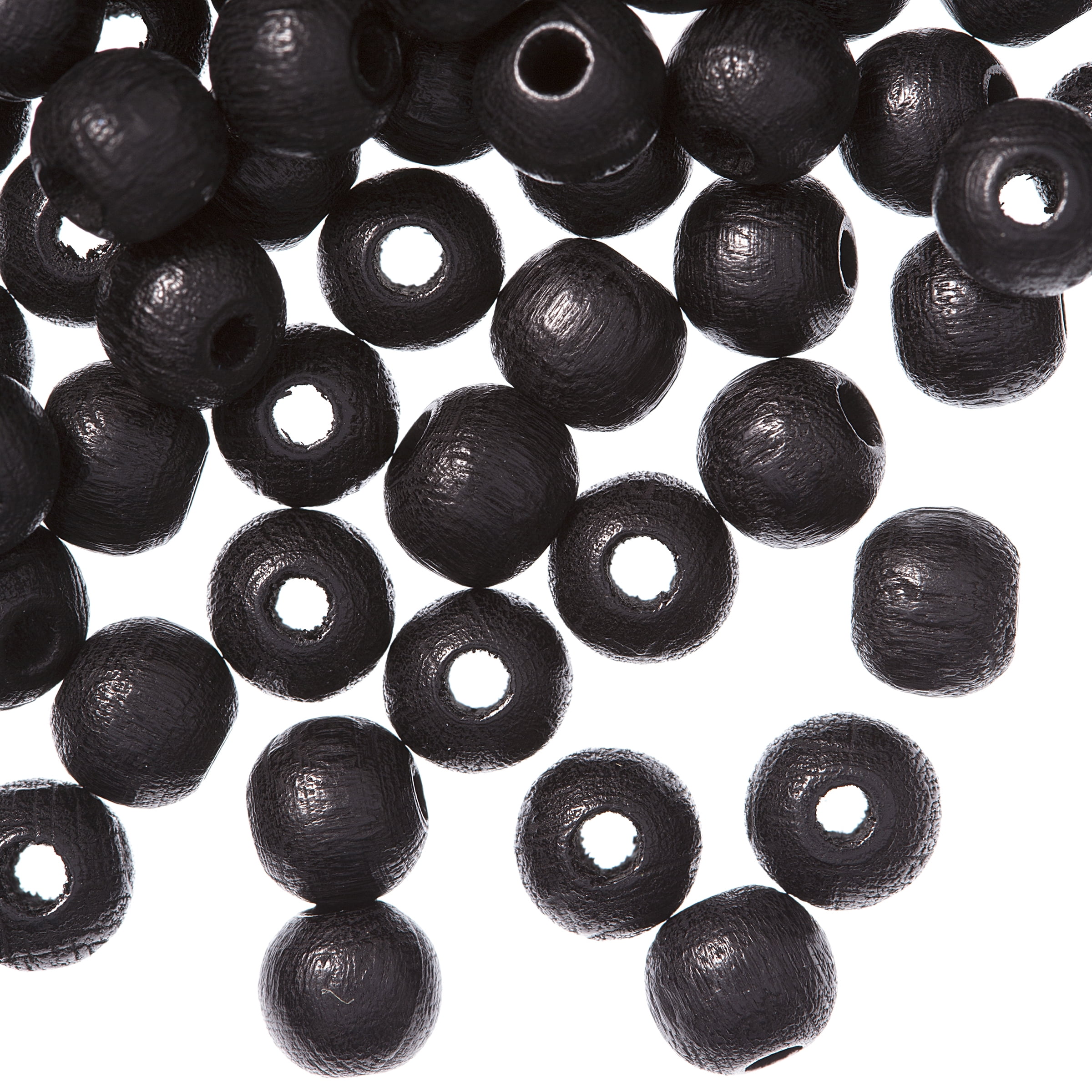 Black Wooden Beads Round, 6mm, 200 pieces