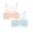 thumbnail image 2 of 2 Pack Sports Bra for Girls, Cotton Training Crop Bras with Adjustable Strap Seamless Sports Underwear, Teenage Girls Crop Top for 10-16 Years Light Blue 10-11 Years, 2 of 6