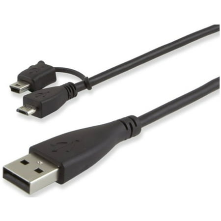 GE 3ft. 2-in-1 Micro/Mini USB Charge Cable, Black &ndash; 34709