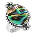 thumbnail image 1 of 925 Sterling Silver Ring For Women - Teens Multicolor Natural Abalone Shell Gemstone Silver Ring Handmade Silver Ring Size 10 Friendship Day Gift For Girl Friend Gemstone 925 Silver Jewelry, 1 of 6