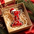 thumbnail image 4 of Yeciiwht Letters Christmas Tree Ornaments – Santa Hat Alphabet Xmas Tree Hanging Decorations, Holiday Party & Home Gift - Letter I, 4 of 7