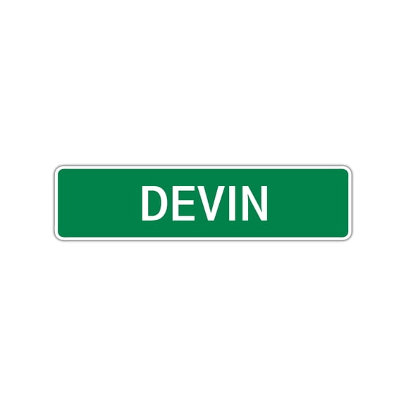 Devin Boys Children Name Letter Printed Label Wall Plaque Decoration Indoor Outdoor Aluminum Sign 4"x13.5"