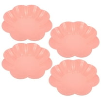 BEADCEST Flower Shaped Dessert Dishes Plastic Red Office 4Pcs 10.6In