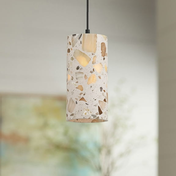 Possini Euro Design Possini Euro Petroglyph 5" Wide Natural Stone Mini-Pendant Light