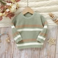 thumbnail image 4 of Boys Sweater Toddler Baby Crewneck Striped Kids Pullover Shirt Winter Warm Coat Winter Clothes Knit Sweater 12-18 Months, 4 of 8