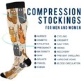 thumbnail image 4 of Coolnut Funny Cute Kittens Compression Socks for Women&Men, Circulation-Best Support for Nurses,Running,Athletic-2 Pack, 4 of 7