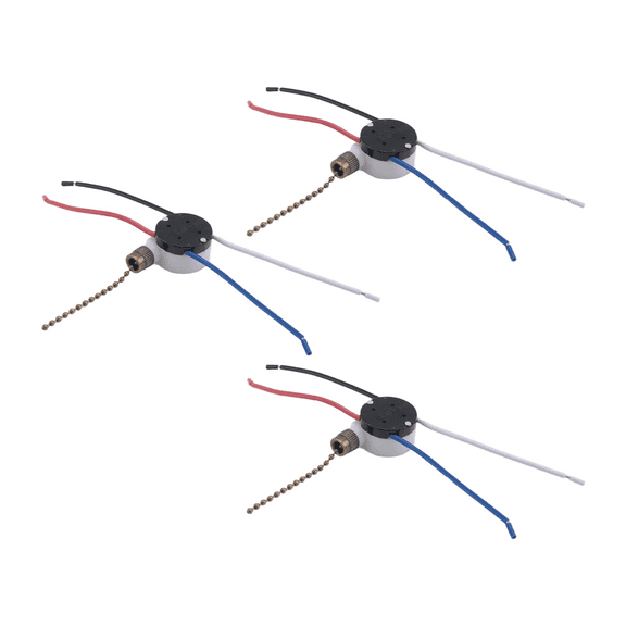 3 Pcs Ze-208S E89885 Speed 4 Wire Pull Chain Switch Ceiling Fan Light Replacement Part,A