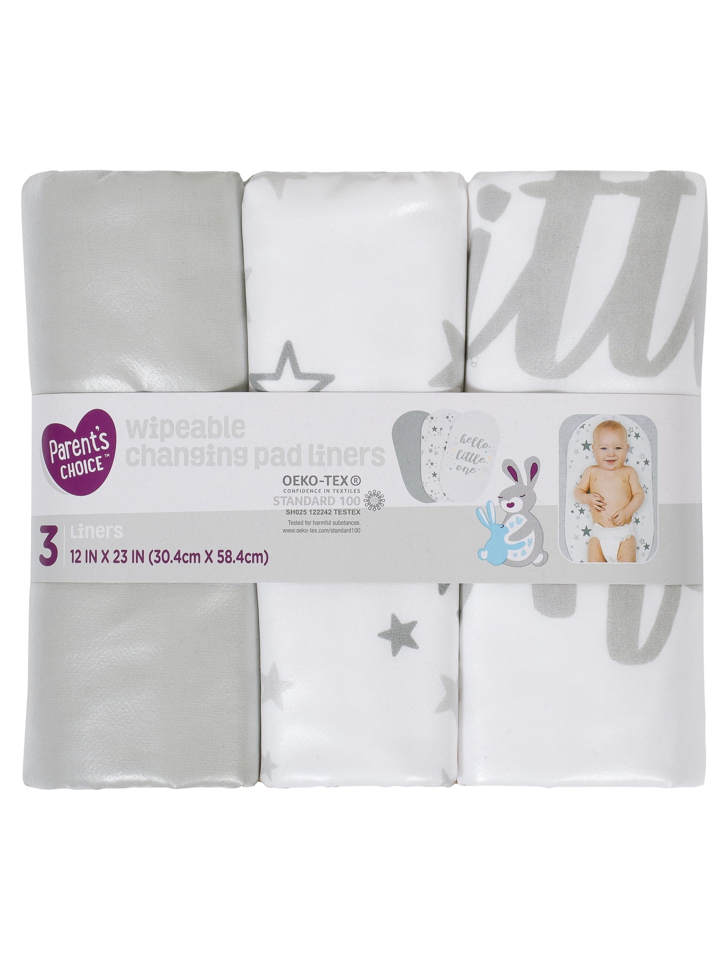 Parent's Choice NWT 3 pack Wipeable Changing Pad Liners 12 inches x 23 inches 