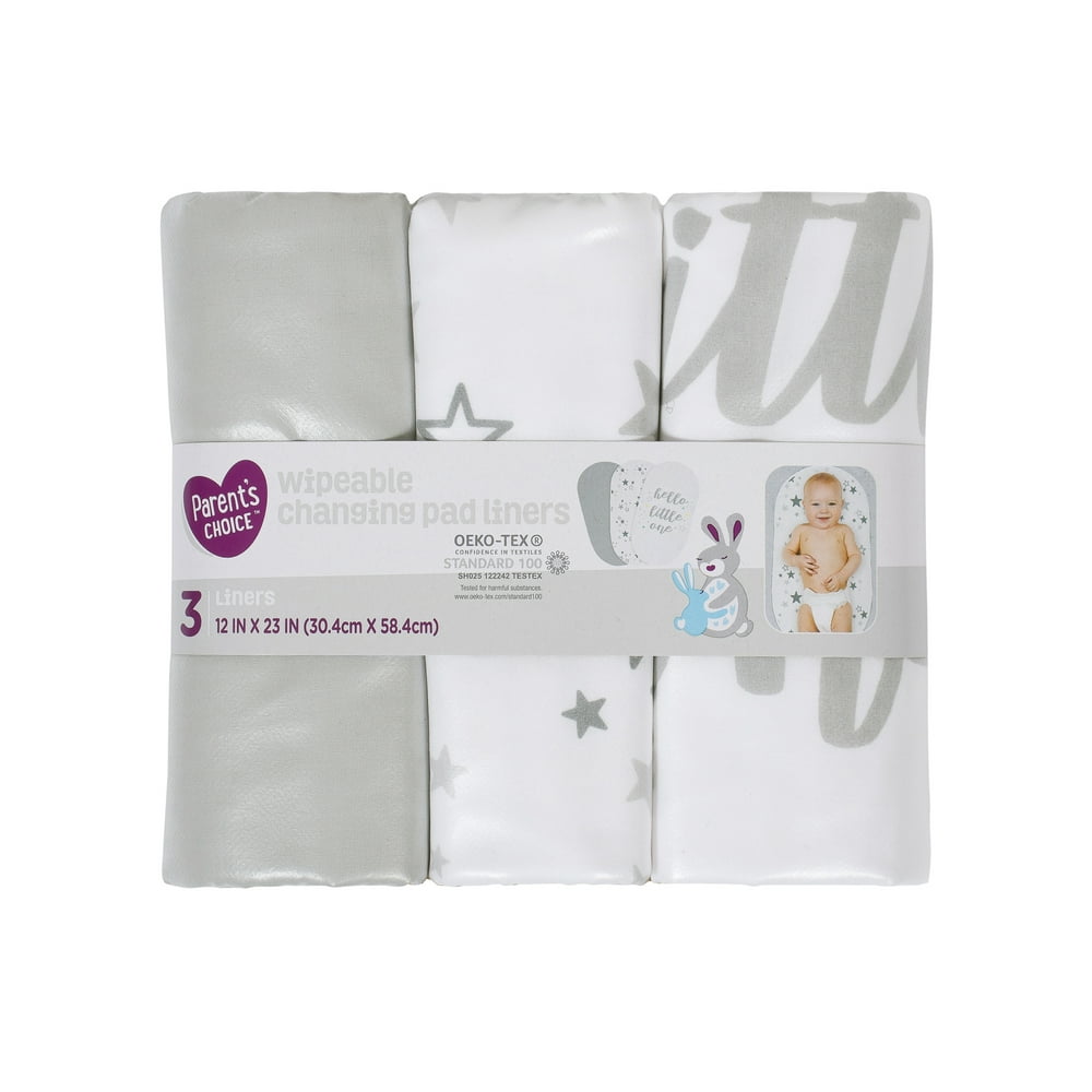 Parent's Choice Waterproof Wipeable Changing Pad Liners, 3 Pack
