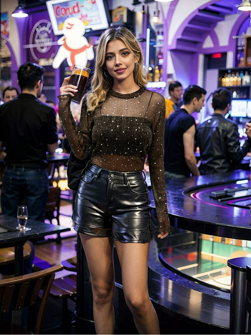 ZXSXSY Glitter Star Sheer Mesh Top for Women Short Long Sleeve
