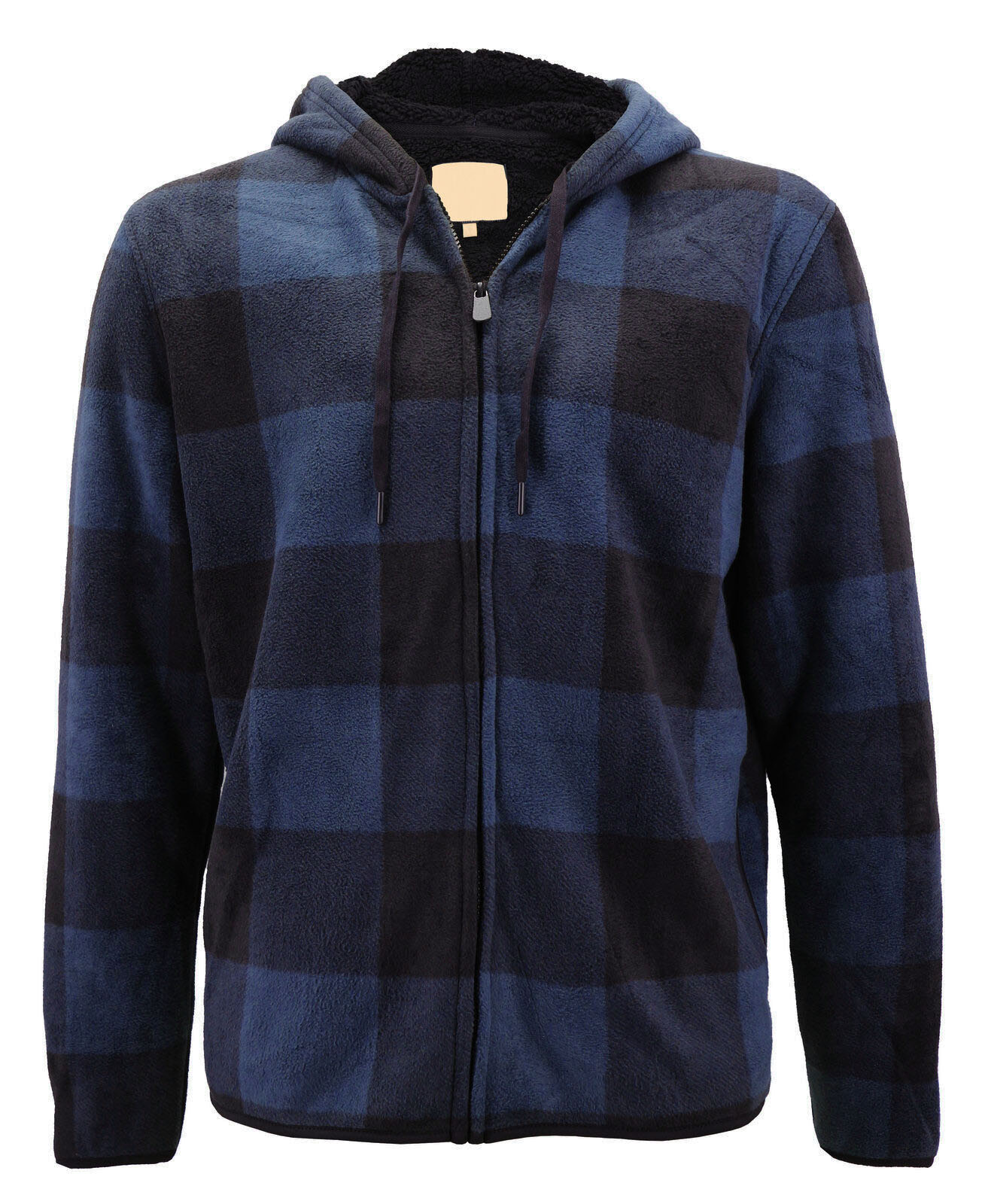 Fleece Zip Up Hooded Sweatshirt Plaid 