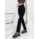 thumbnail image 4 of Vaqueros acampanados para mujer, lisos, ajustados, hasta los tobillos, estilo coreano, elásticos, de cintura alta, elegantes, para oficina, sencillos, combinables, para primavera y verano., 4 of 6