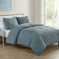 thumbnail image 2 of Blue Polyester Pleat Comforter Set, King, VCNY Home Amelia Seersucker, 2 of 5