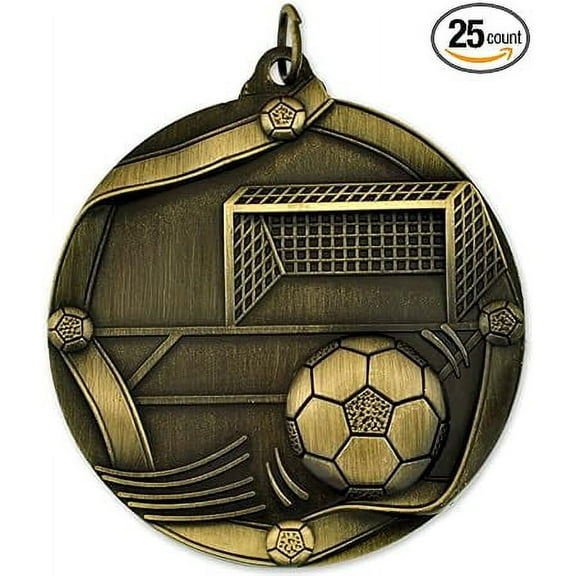 PinMart's Soccer Award Sports Bulk Medal - Gold, Silver and Bronze!