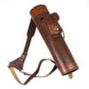 Huntingdoor Archery Back Quiver Cow Leather Arrows Holder Shoulder Bag Adjustable Strap Belt for Hunting