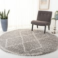 thumbnail image 3 of SAFAVIEH Pro Lux Akilah Geometric Shag Area Rug, Grey/Cream, 6'7" x 6'7" Round, 3 of 11