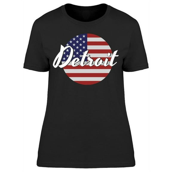 Circle Button Detroit T-Shirt Women -Image by Shutterstock, Female Small