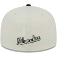 thumbnail image 4 of Men's New Era Stone/Black Milwaukee Brewers Chrome 59FIFTY Fitted Hat, 4 of 5