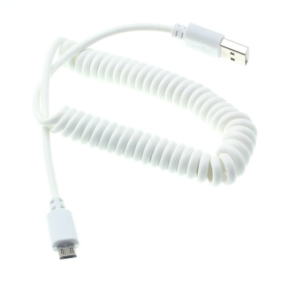 Coiled USB Cable MicroUSB Charger Cord Power G6Y for Samsung Galaxy Tab S2 NOOK 8.0 (SM-T710) E NOOK 9.6 (SM-T560) 4 NOOK 7.0 (SM-T230) A 10.1 (2016) 3 8.0 7.0 Sky, S7 S6 S5, J7 Sky Pro