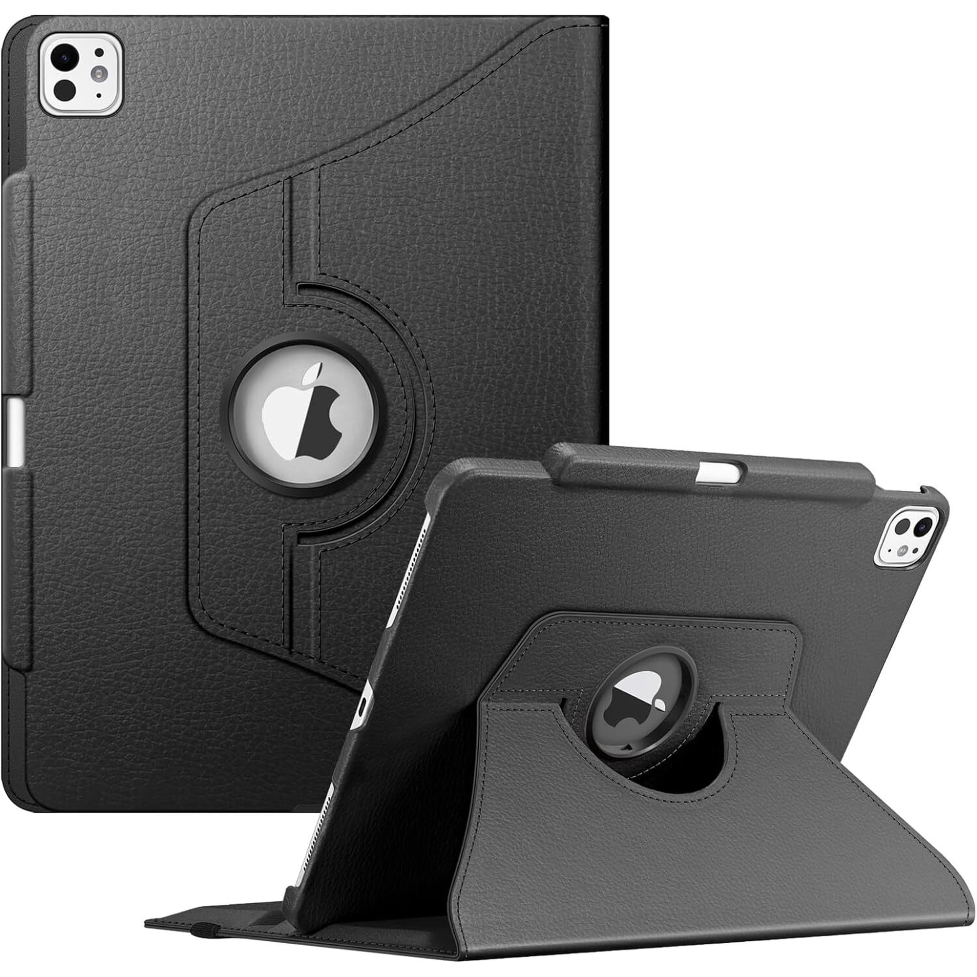 Fintie Rotating Case for iPad Pro 13-inch M4 Chip 2024 Release, 360 Degree Swiveling Protective Stand Cover with Pencil Holder, Black