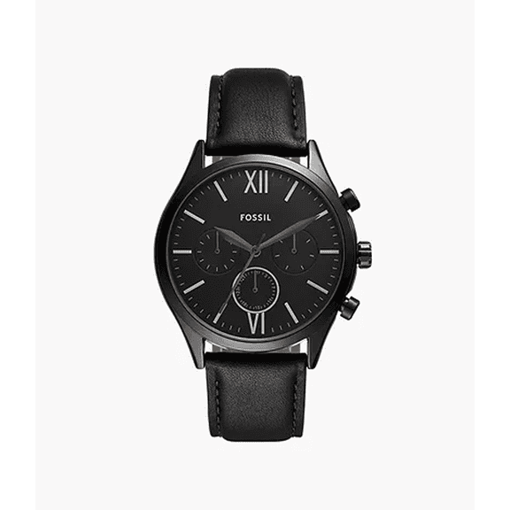 Fossil Fenmore Multifunction Black Leather Watch