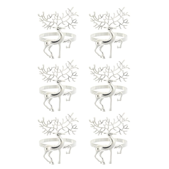 6pcs Elk Shaped Napkin Buckles Decorative Elk Napkin Rings Christmas Elk Theme Napkin Rings