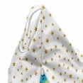 thumbnail image 5 of Stars Lounger Chair Bag, Celebration Sky Yellow Golden Tones Pastel Colors Christmas Illustration, High Capacity Storage with Handle Container, Lounger Size, Earth Yellow and White, by Ambesonne, 5 of 5