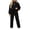 Black, variant on Jerdar Womens 2 Piece Lounge Sweat Sets Quarter Zip Mock Neck Sweatshirt Wide Leg Sweatpants Oversized Side Pockets Casual Airport Travel Outfits L