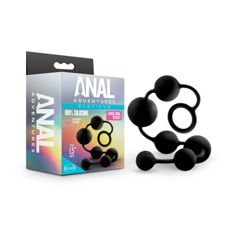 Blush Anal Adventures Platinum Silicone Anal Beads - Large Black
