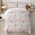 thumbnail image 2 of Homewish Pink Butterfly Quilt King,Cartoon Flying Animals King Coverlet Set For Girls Kids,3-Piece, 2 of 7