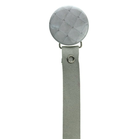 Quilted Pacifier Clip with Matching Suede Ribbon